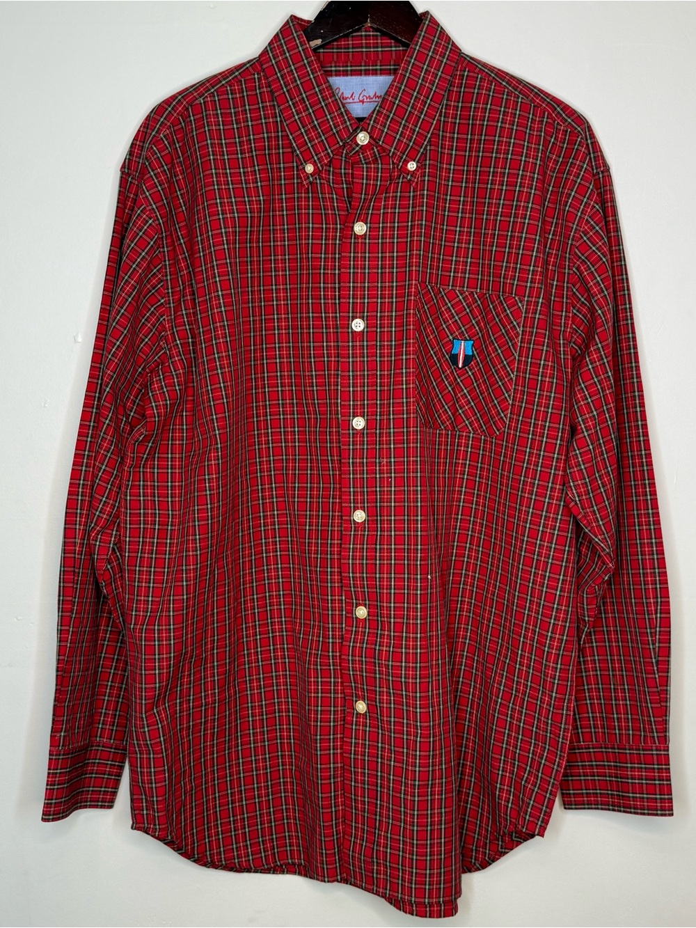 Robert Graham XL Red Plaid Button Down Shirt